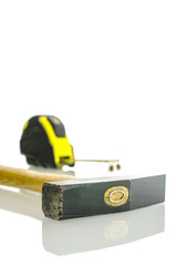 Hammer and measuring tape