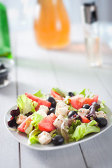 Diet and healthy mediterranean salad