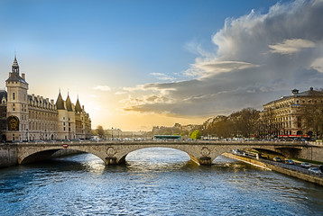 Sunset illuminates the bridge of Change  on april 12, 2013