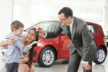 Car purchasing at automobile sale centre