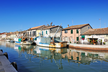 Fishing boats in the canal port that was devised by Leonardo da