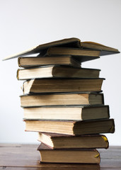 pile of old books