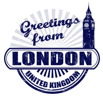 Greetings from London stamp