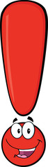 Happy Red Exclamation Mark Cartoon Character