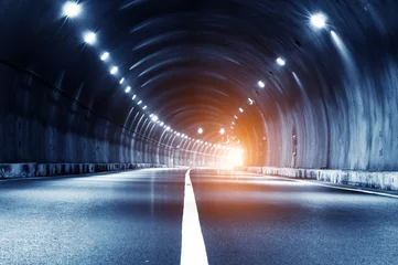 Fototapete Tunnel Abstraktes Auto in der Tunnelbahn