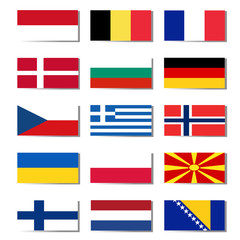Vector flags set of Europe