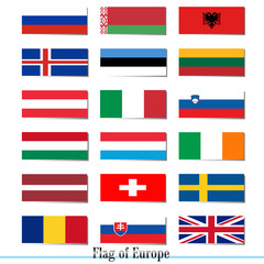 Vector flags set of Europe