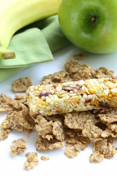 Granola Bar, Green Apple And Banana - Healthy Eating