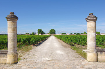 Entrée d'une propriété viticole du Médoc (Gironde)