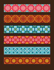 collection of vector seamless floral ornaments