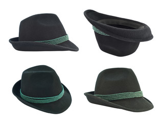 Dark fedora like hat isolated