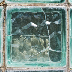 Cracked glass brick