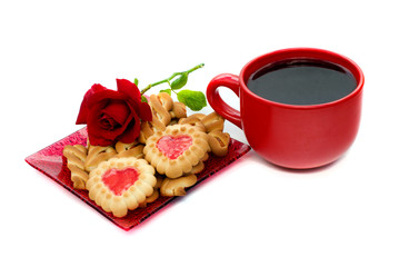 cup of coffee and cookies