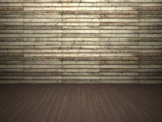 Wooden wall and floor