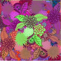 Wandcirkels aluminium Flowers pattern. vector © idimair
