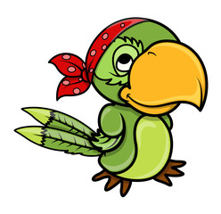 Pirate Parrot - Vector Cartoon Illustration