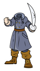Headless Pirate Captain - Vector Cartoon Illustration