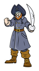 Angry Pirates Captain - Vector Cartoon Illustration