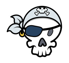 Pirate Skull - Vector Cartoon Illustration