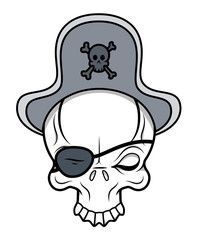 Pirate Skull - Vector Cartoon Illustration