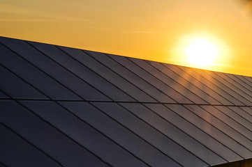 Sonnenaufgang Solarkraftwerk