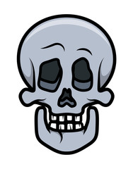 Skull Cartoon Tattoo - Vector Cartoon Illustration
