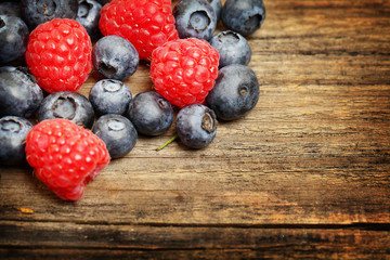 Fresh summer food background - berries macro