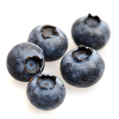 Blueberry on white, macro
