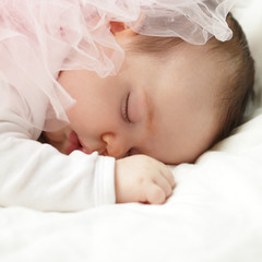 Baby macro, sleeping newborn, face closeup