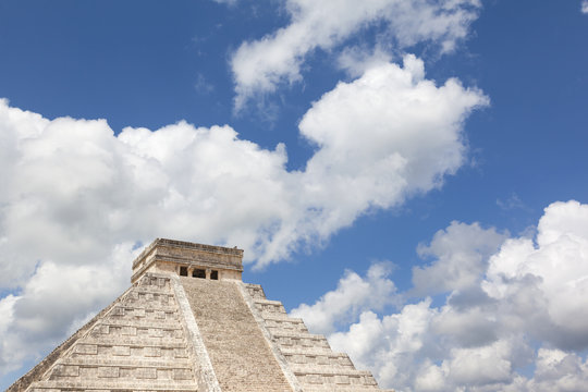 Top of the pyramid Chichen Itza Mexico