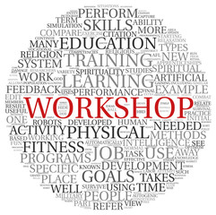 Fototapeta premium Workshop and learning related words concept