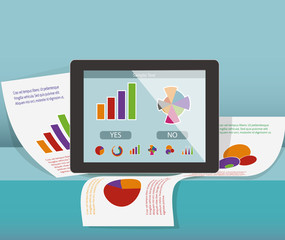 Tablet computer on the paper