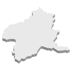 Fototapeta premium 群馬 地図 3D