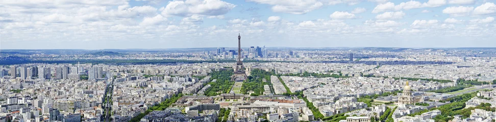 Schilderijen op glas panoramisch uitzicht over parijs © bramgino