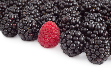 Blackberries and raspberries