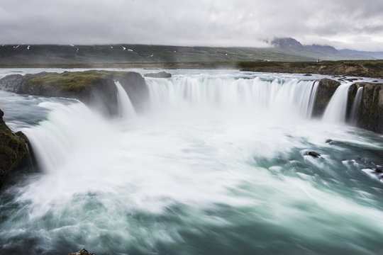 Godafoss Waterfall, Iceland. Slow shutter speed