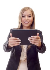 Naklejka premium Happy businesswoman