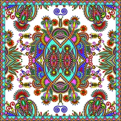 Poster Traditional ornamental floral paisley bandanna. © Kara-Kotsya