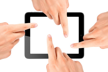 Hand and Smart Phone with Blank Screen