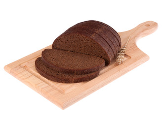 rye bread isolated on white background