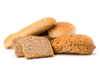Bread loafs and buns variety