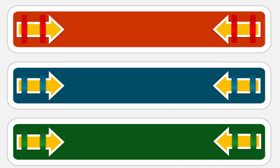 set colored banner with arrow
