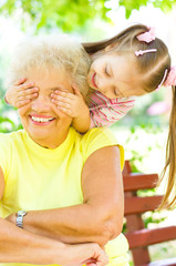 grandmother with granddaughter