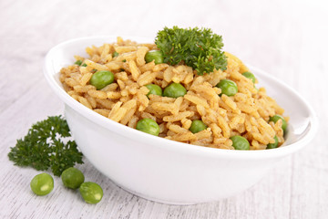 bowl of rice and pea