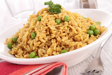 bowl of rice and pea