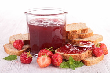 strawberry jam and bread