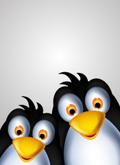 cute couple penguin cartoon