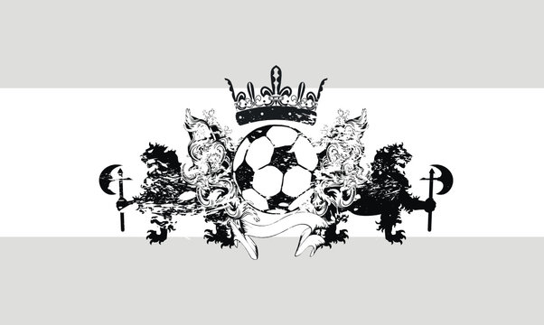 heraldic shield coat of arms soccer background in vector format