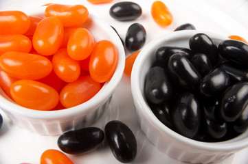Jelly Beans for Halloween in Orange and Black