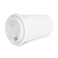 recycling paper glass on white background